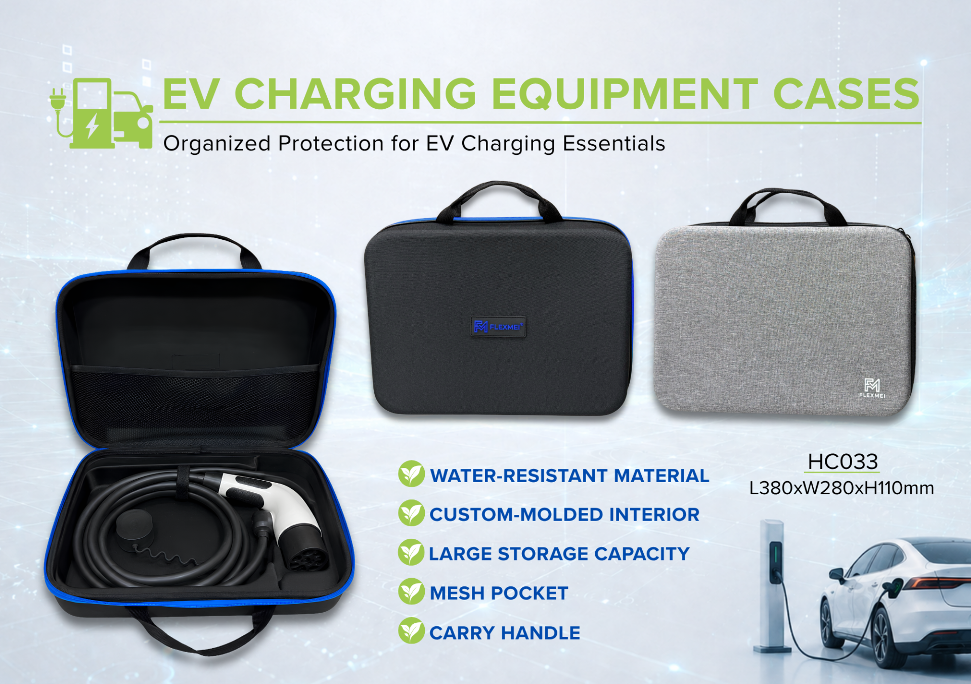 EV Charging Equipment Case with Custom-Moulded Interior EV Charging Equipment Case with Custom-Moulded Interior