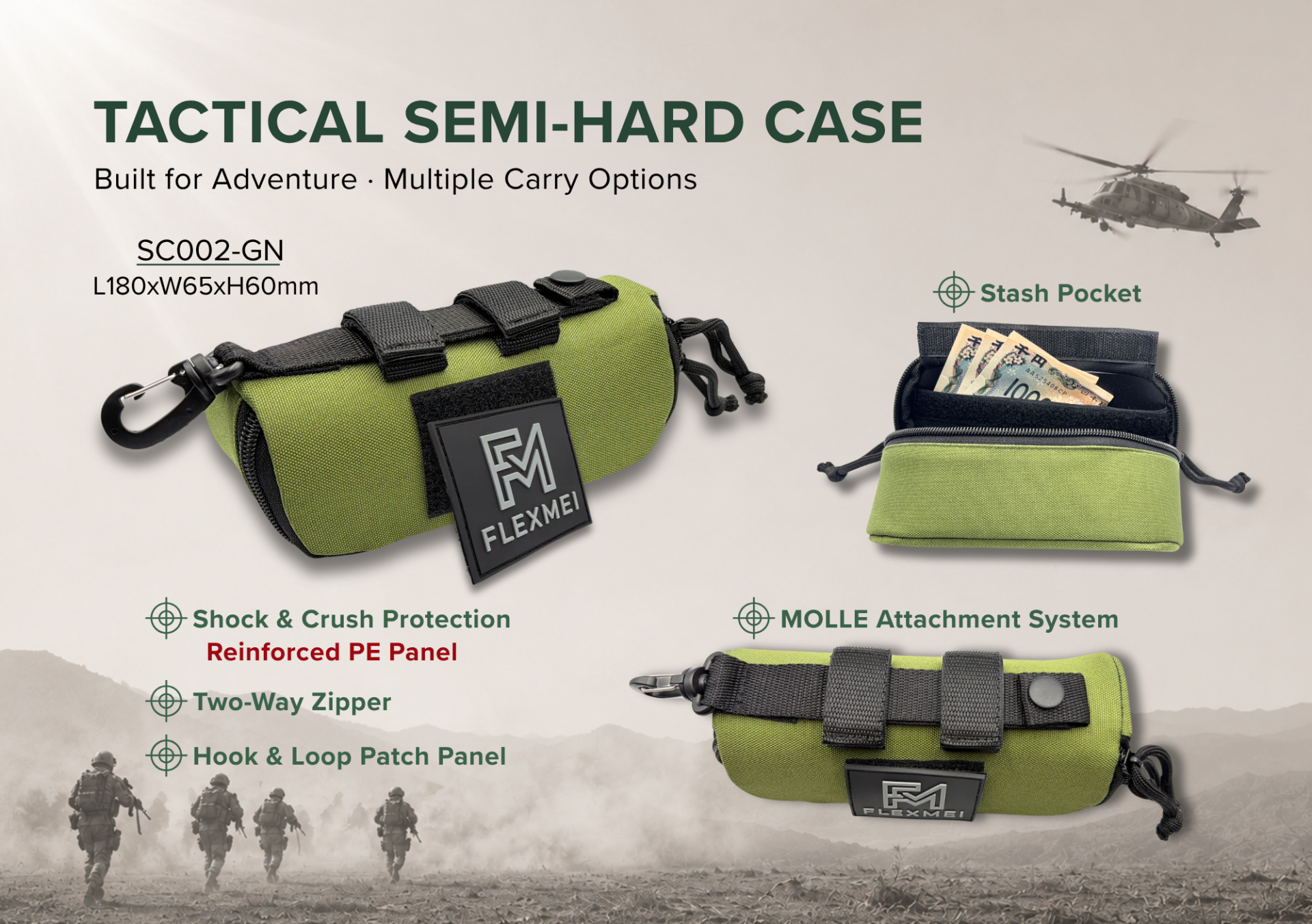 Tactical Semi-Hard Case – Olive Green Tactical Semi-Hard Case – Olive Green