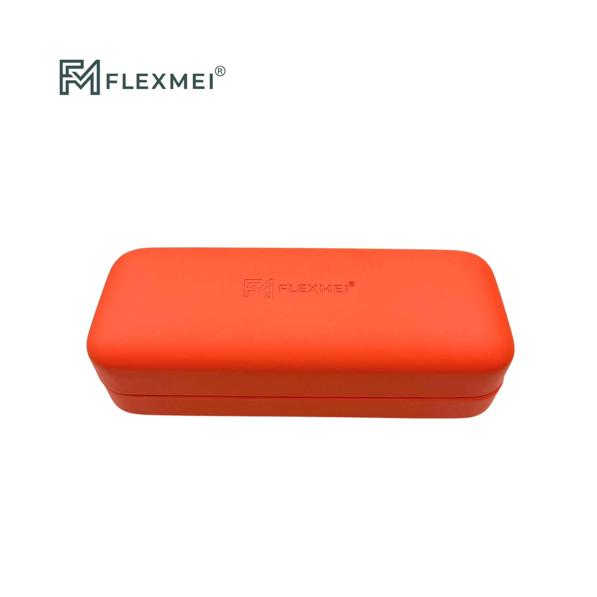 Rounded Oval PU Leather Eyewear Case-Orange