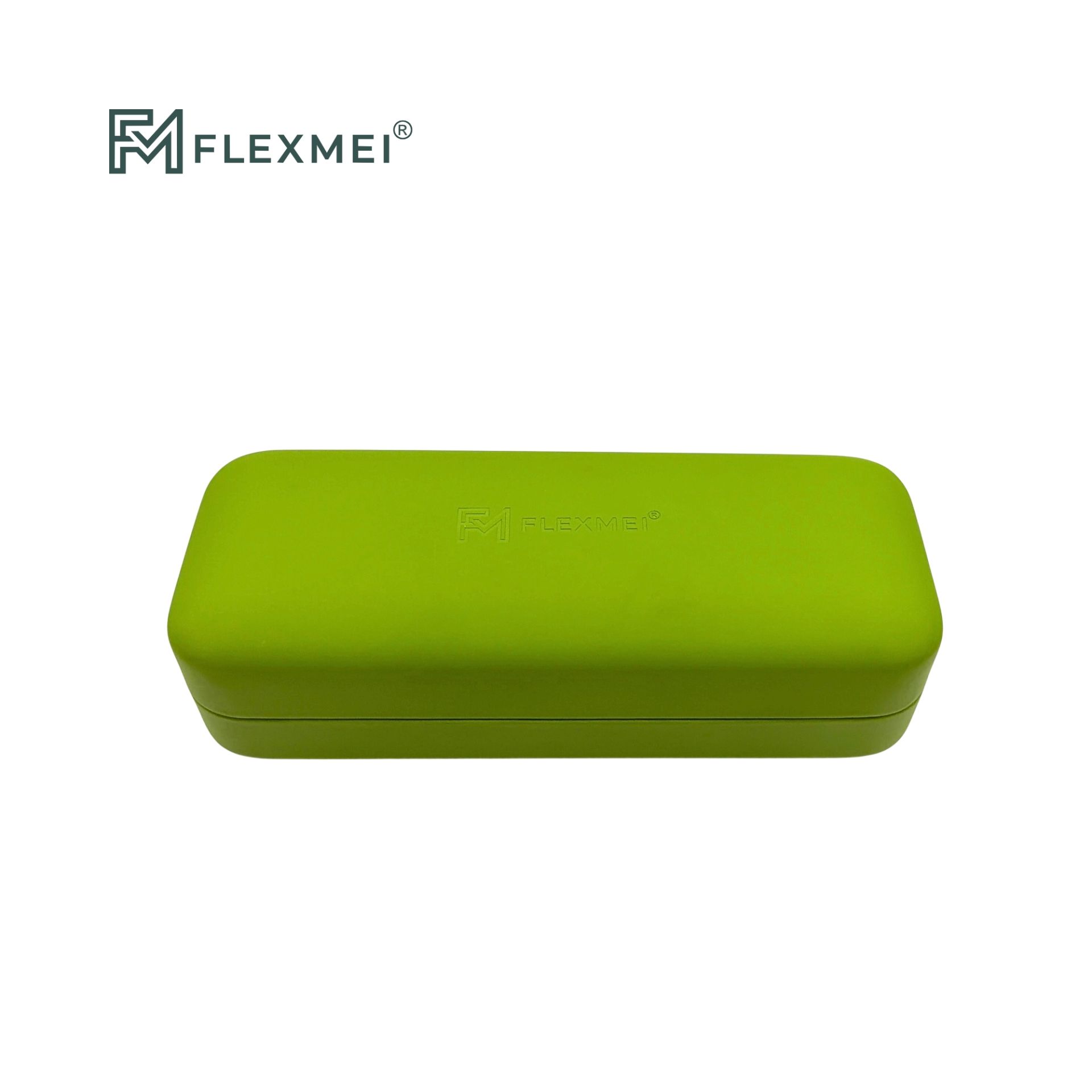 Rounded Oval PU Leather Eyewear Case-Grass Green