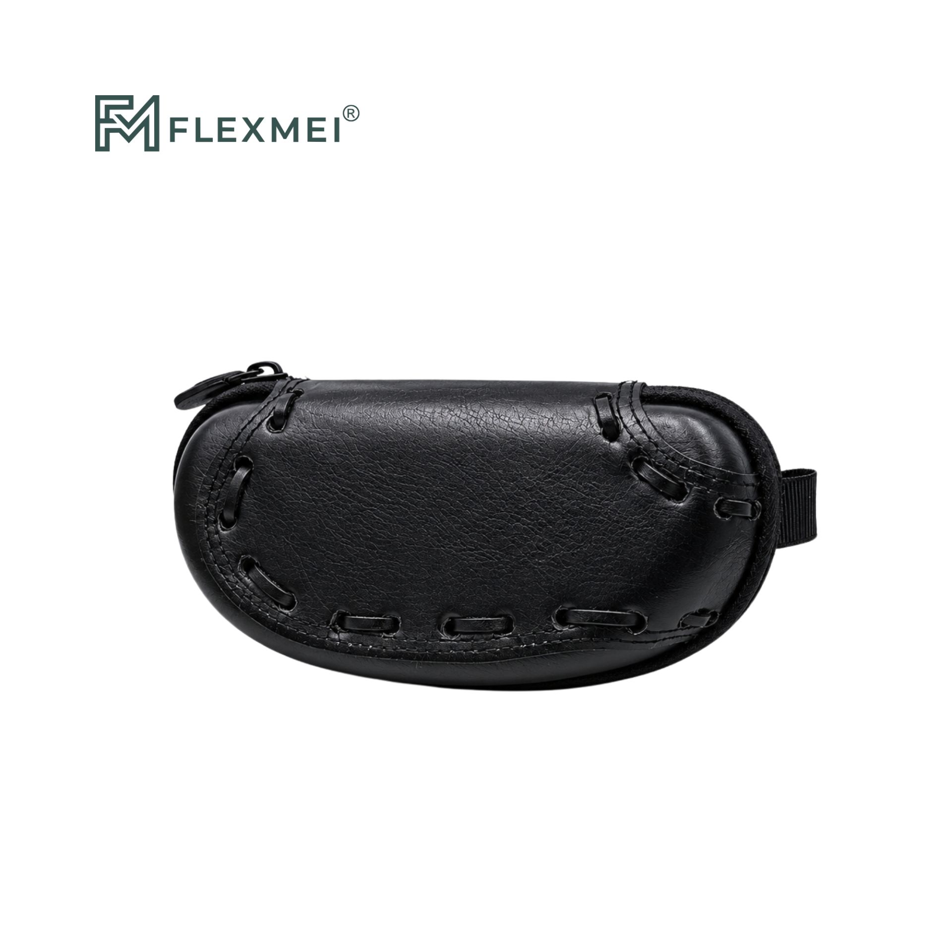 Hand-Laced Leather Eyewear Case-Black