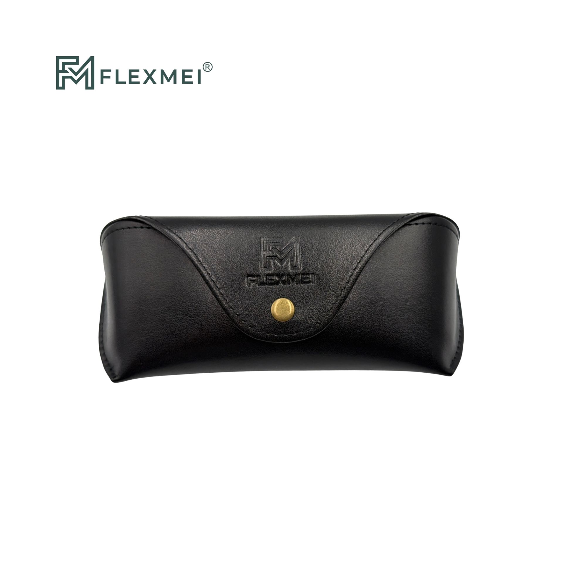 Vegan Leather Flap Eyewear Case-Black
