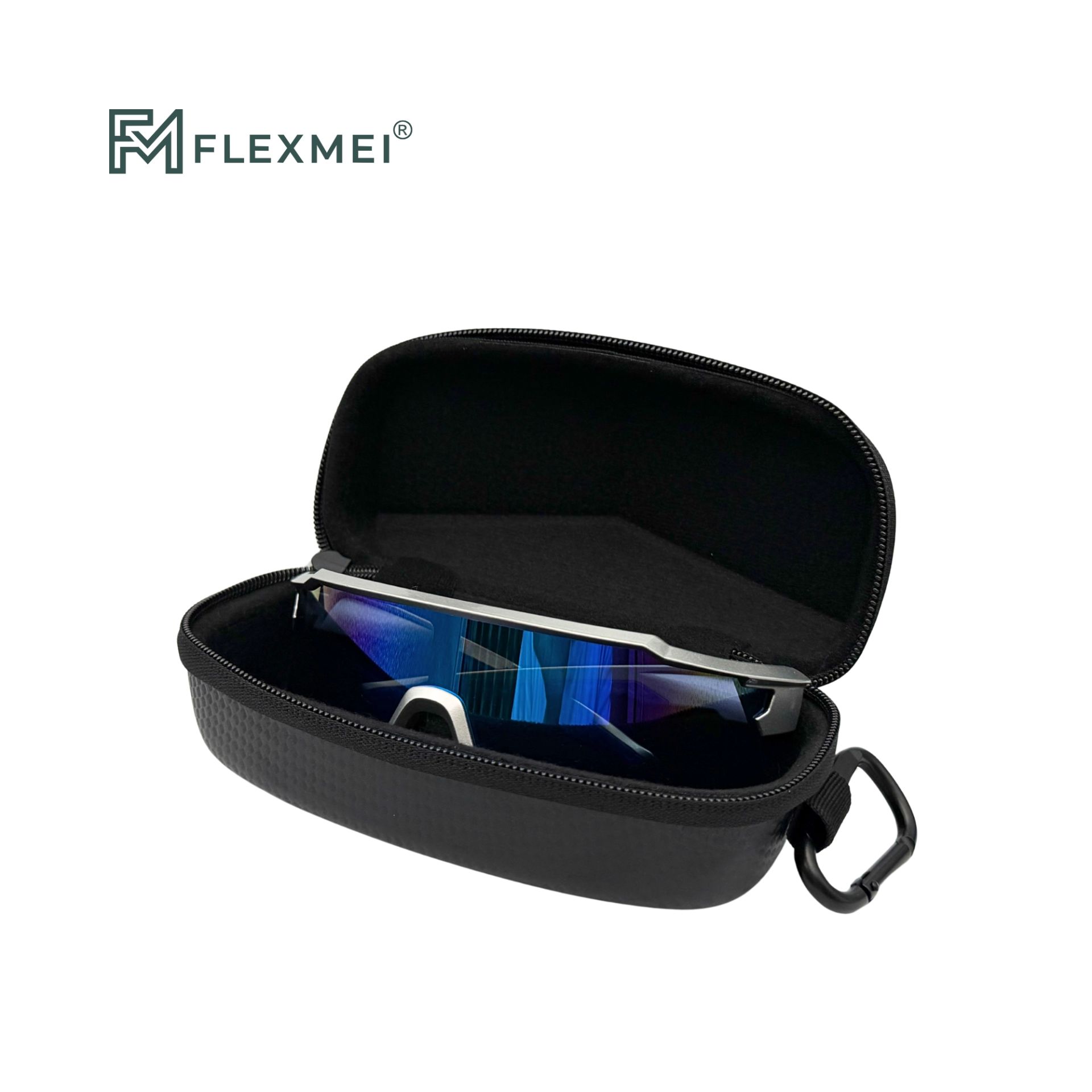 Carbon-Like PU Leather Cycling Glasses Case