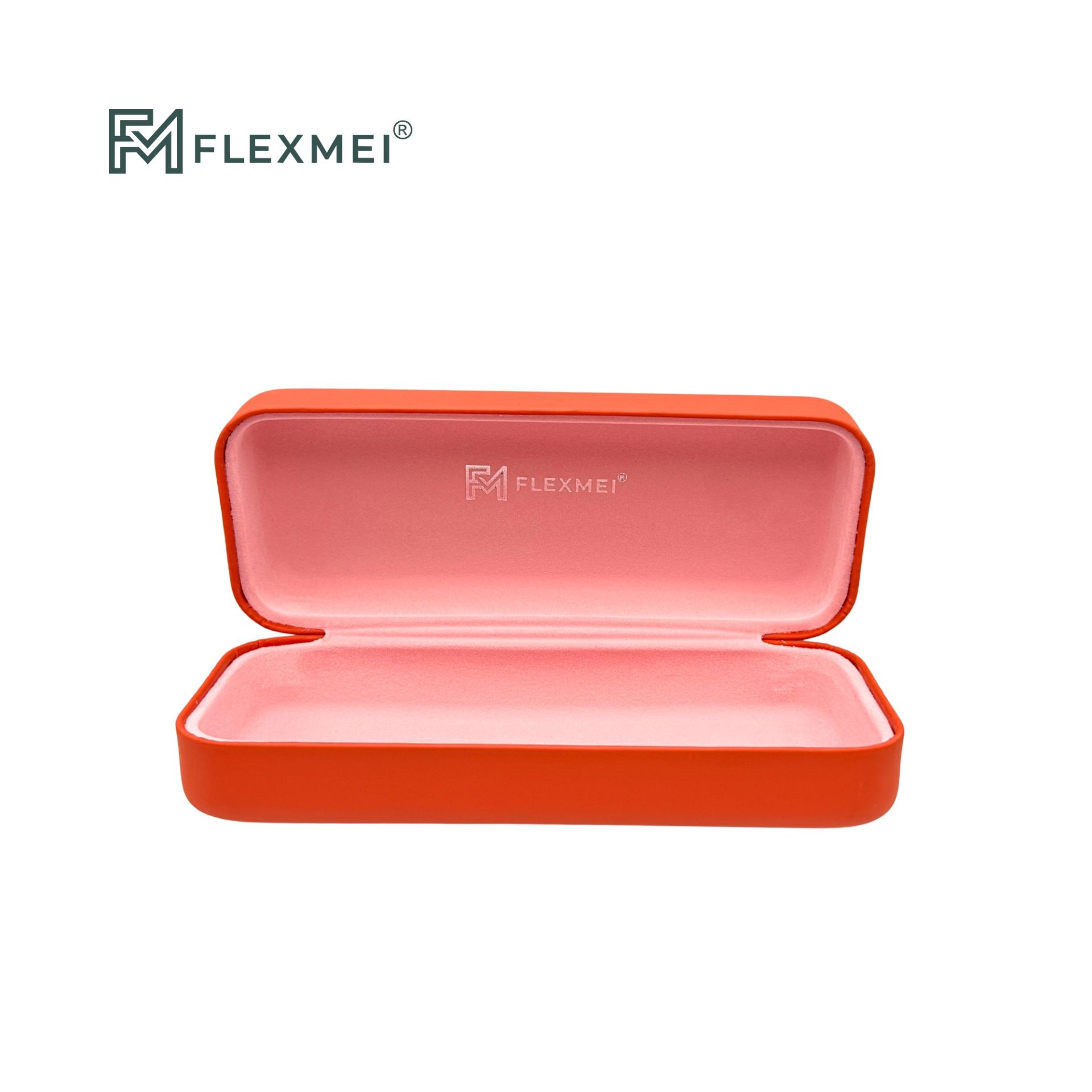 Rounded Oval PU Leather Eyewear Case-Orange