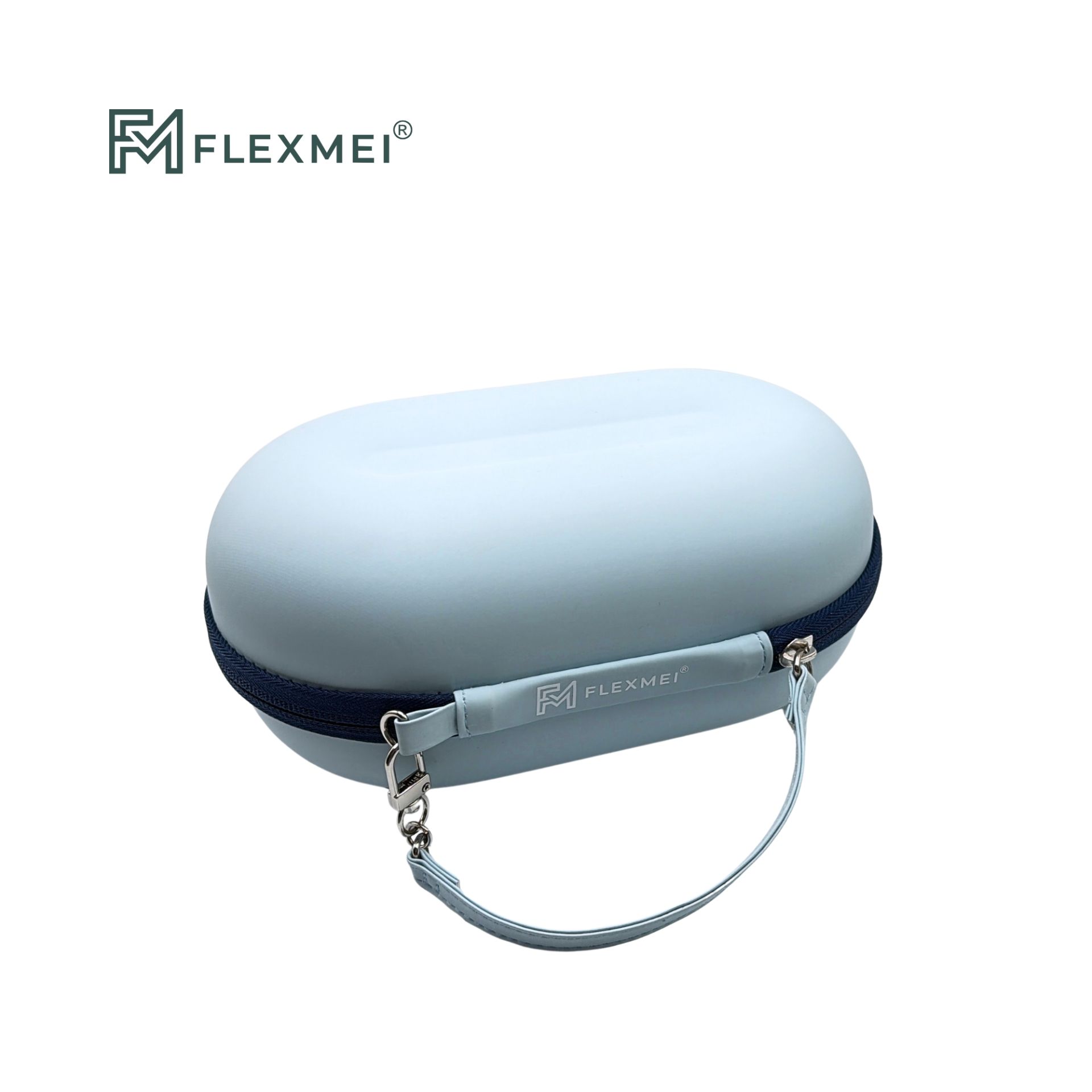 Oval Carry Case with Buckle-Secured Zipper