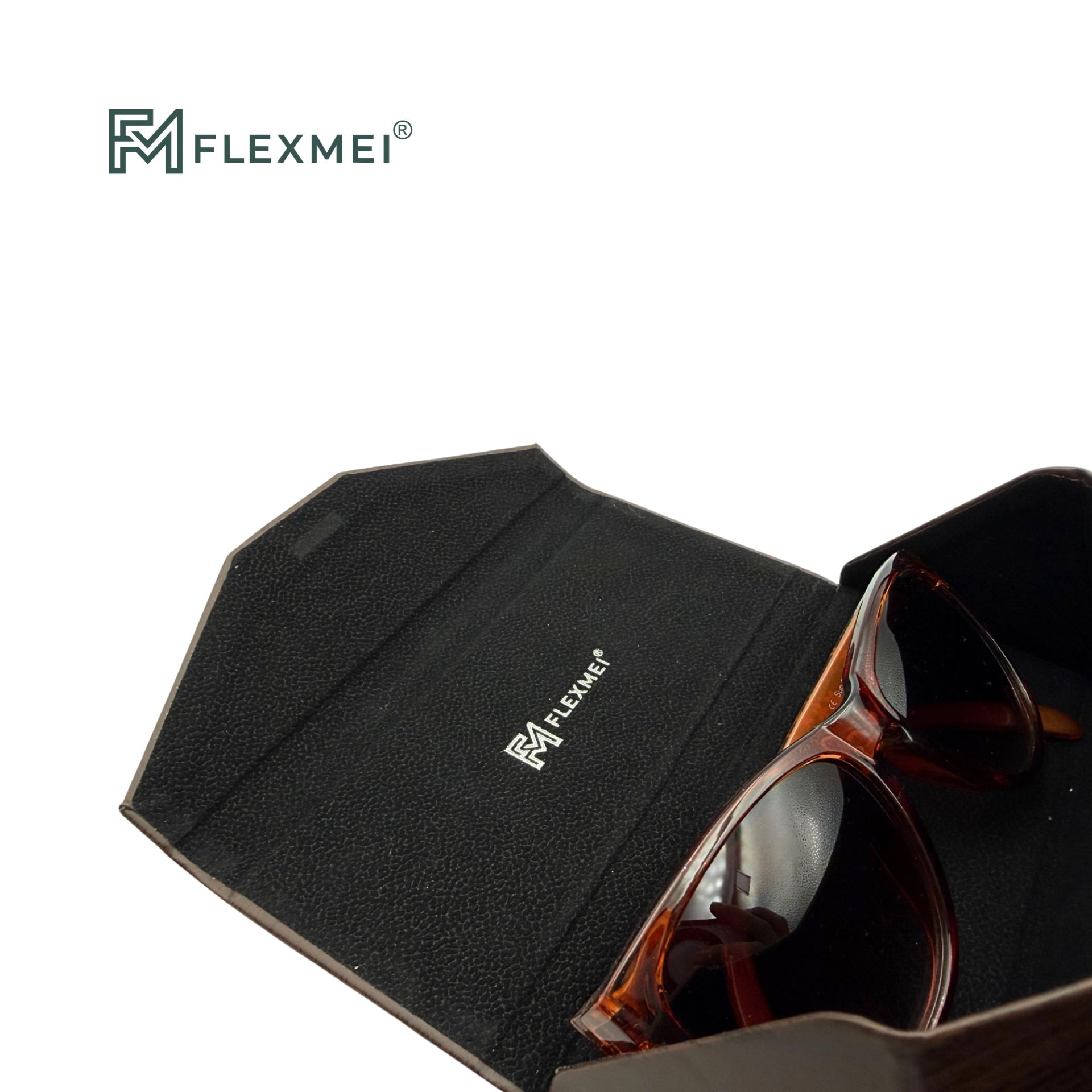 Wood-Grain Triangular Folding Eyewear Case