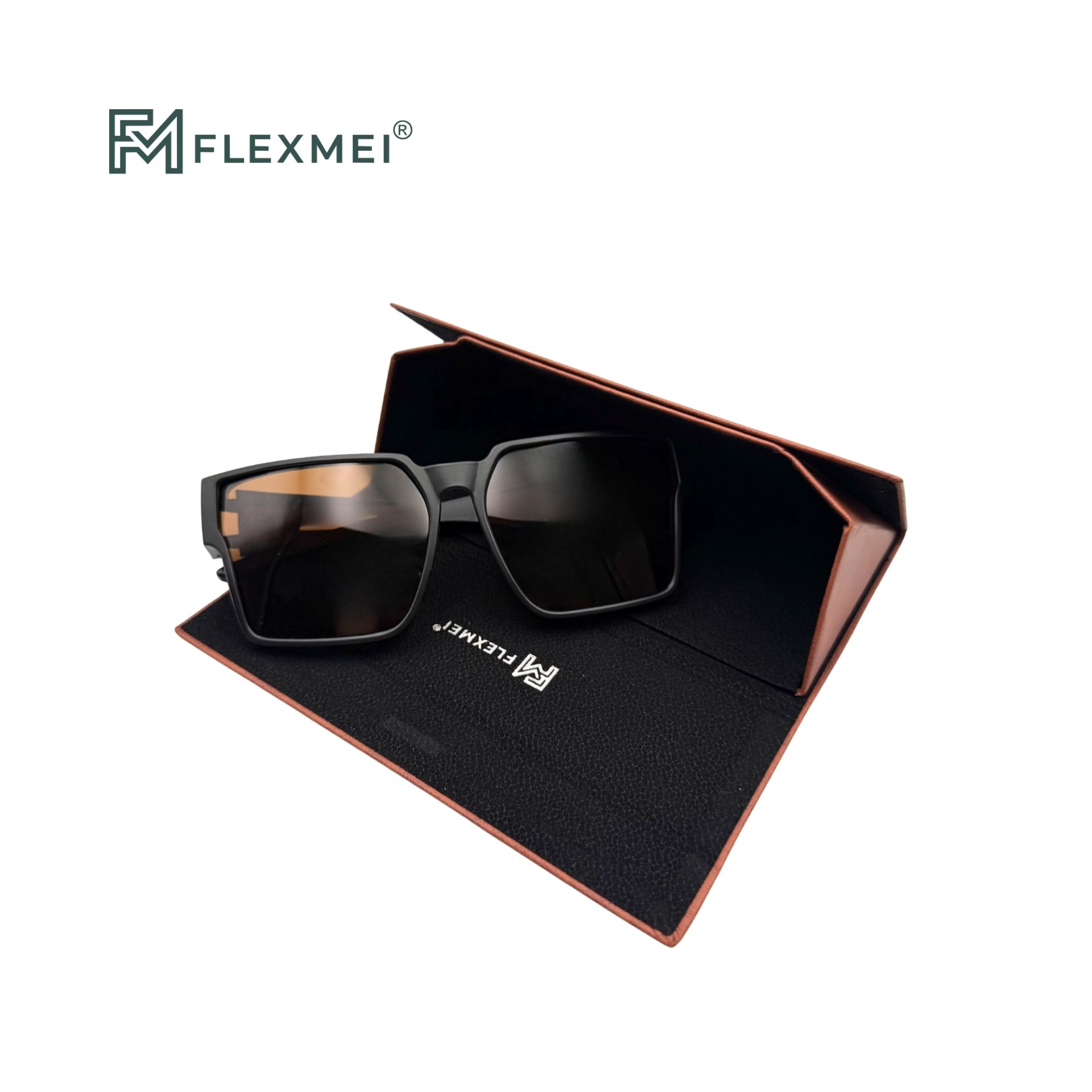 Recycled PU Folding Eyewear Case-Brown