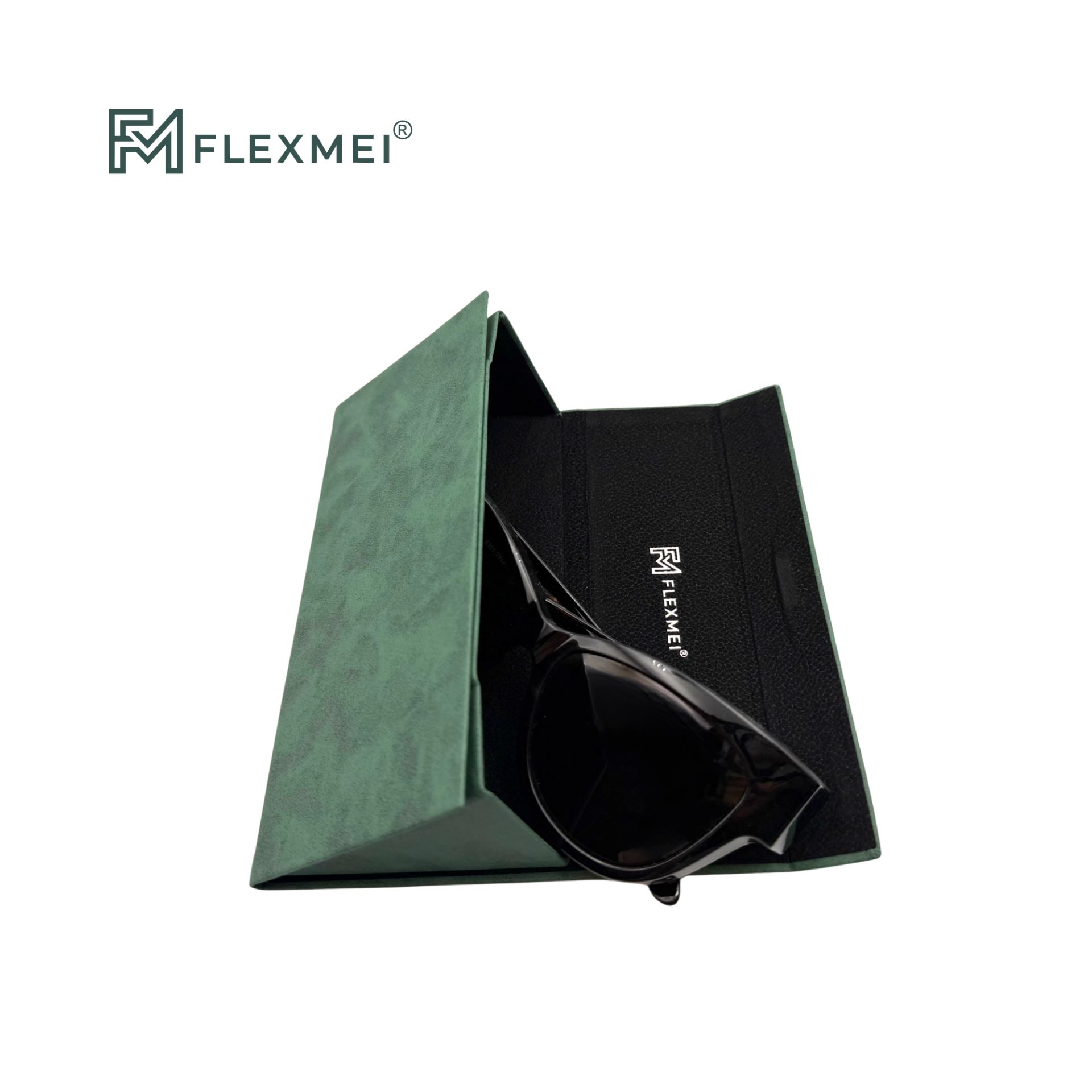 Recycled PU Folding Eyewear Case-Green