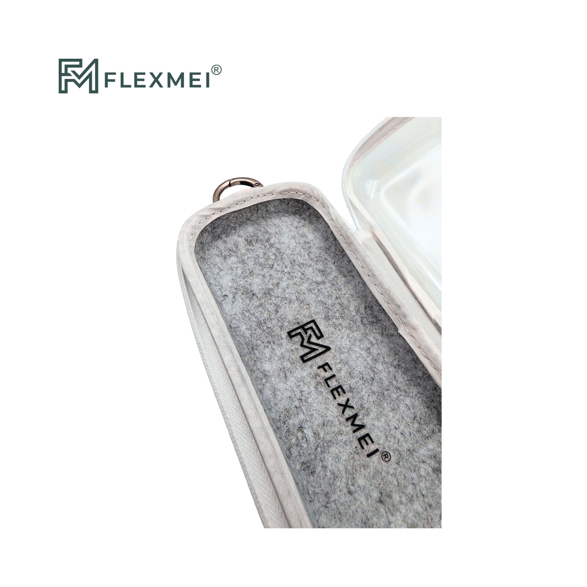 Compact Transparent PVC & Felt Carry Case