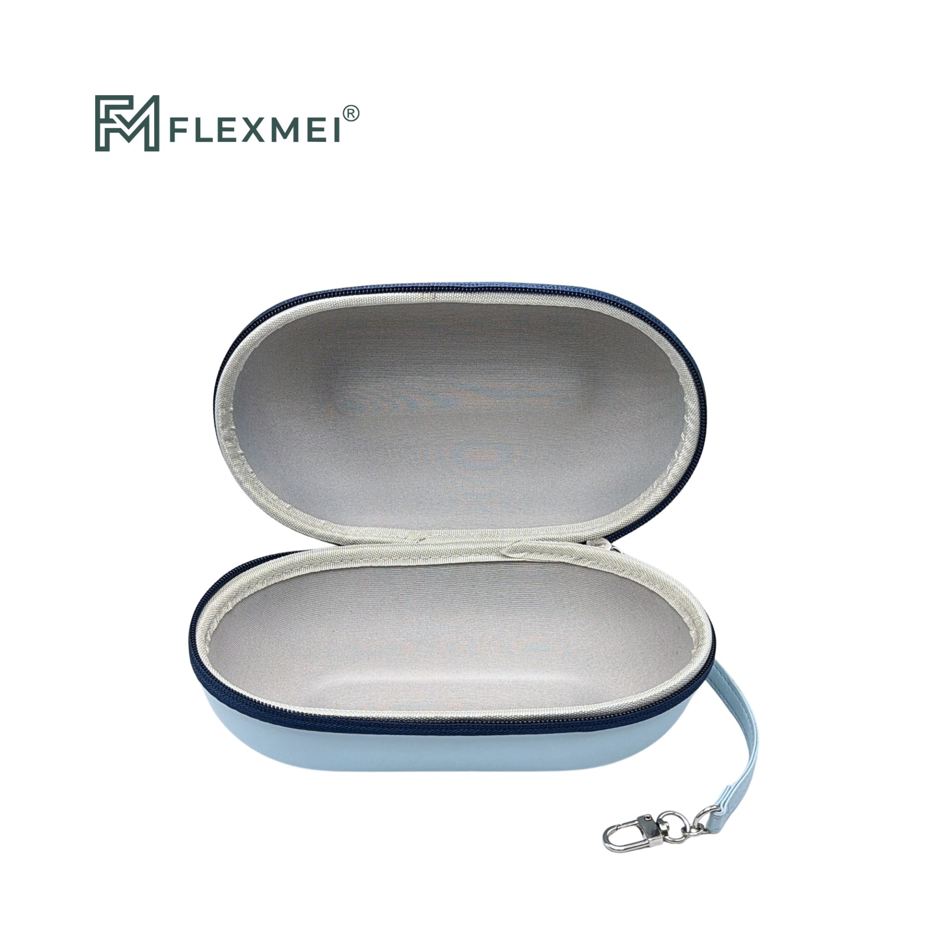 Oval Carry Case with Buckle-Secured Zipper