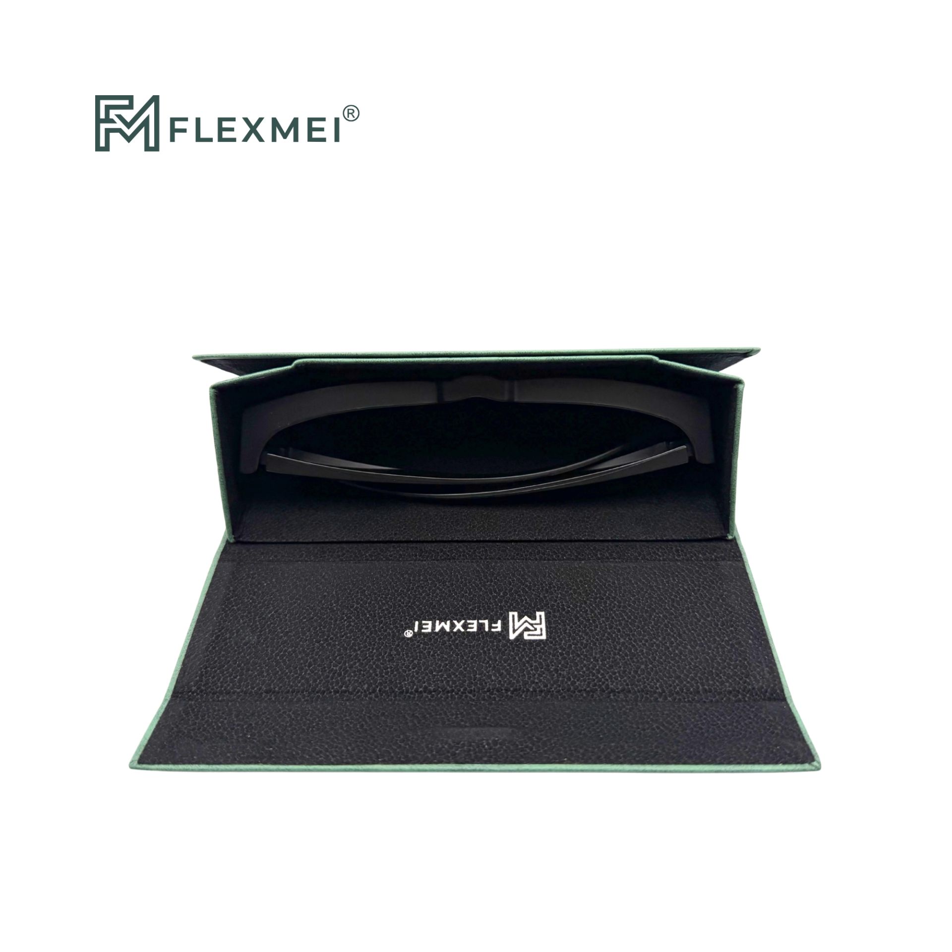 Recycled PU Folding Eyewear Case-Green