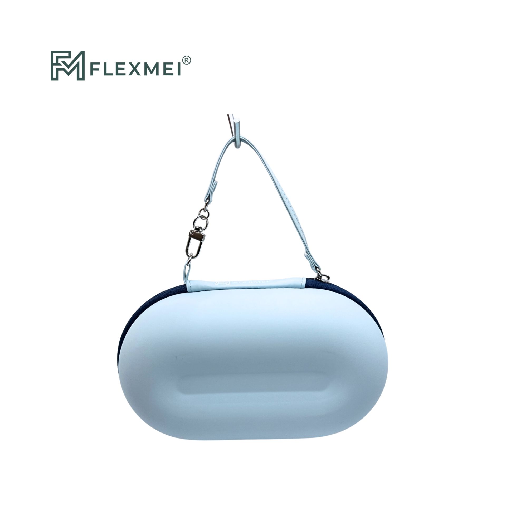 Oval Carry Case with Buckle-Secured Zipper