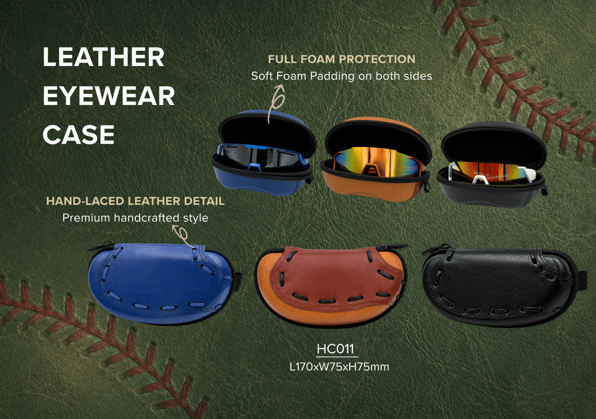 Leather Eyewear Case with Hand-Laced Detail Leather Eyewear Case with Hand-Laced Detail