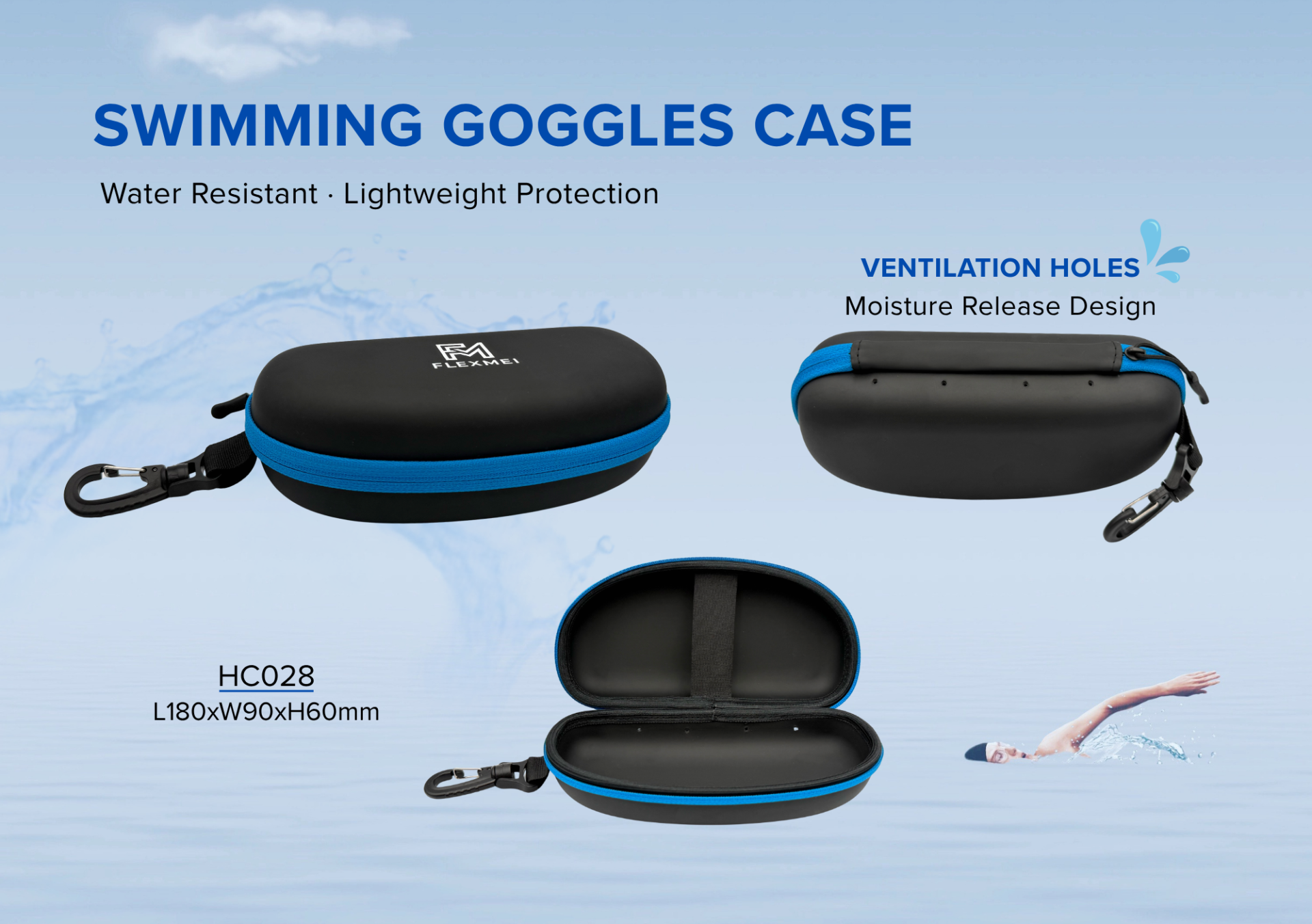 Swimming Goggle Case with Ventilation Holes Swimming Goggle Case with Ventilation Holes