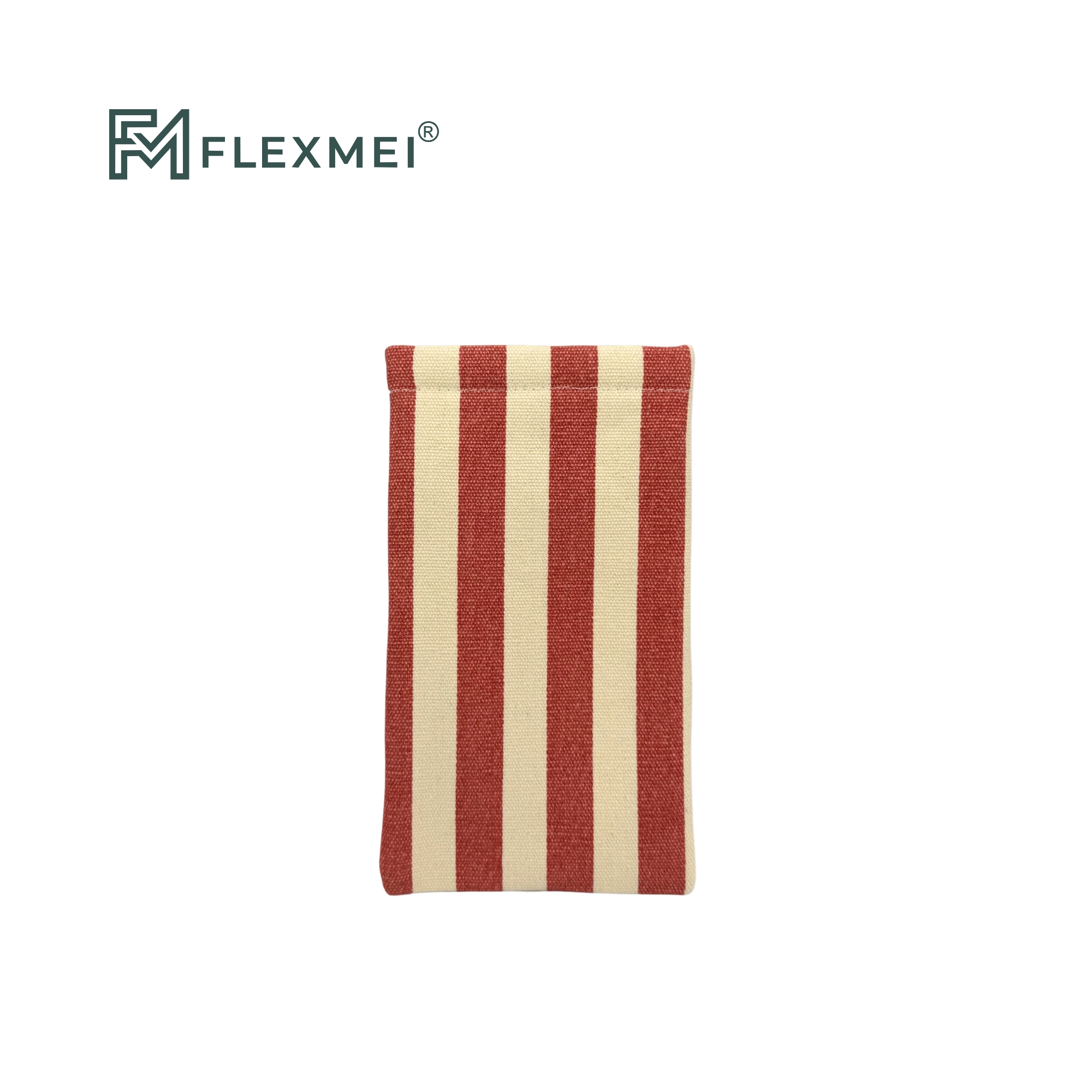 Striped Canvas Squeeze-Top Pouch