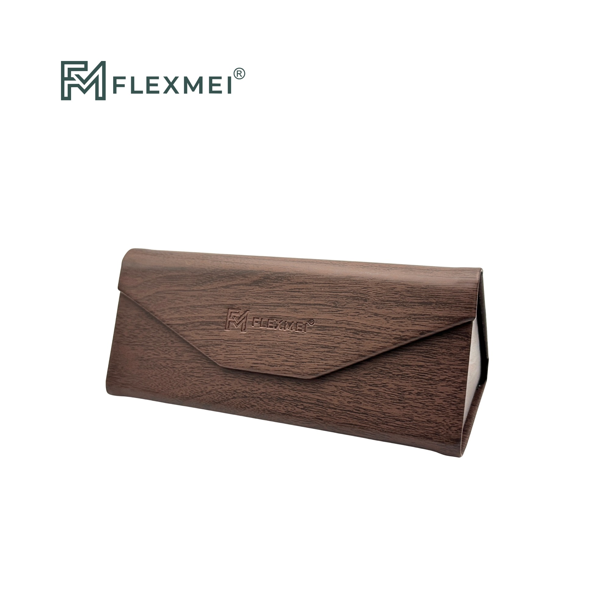 Wood-Grain Recycled PU Folding Eyewear Case
