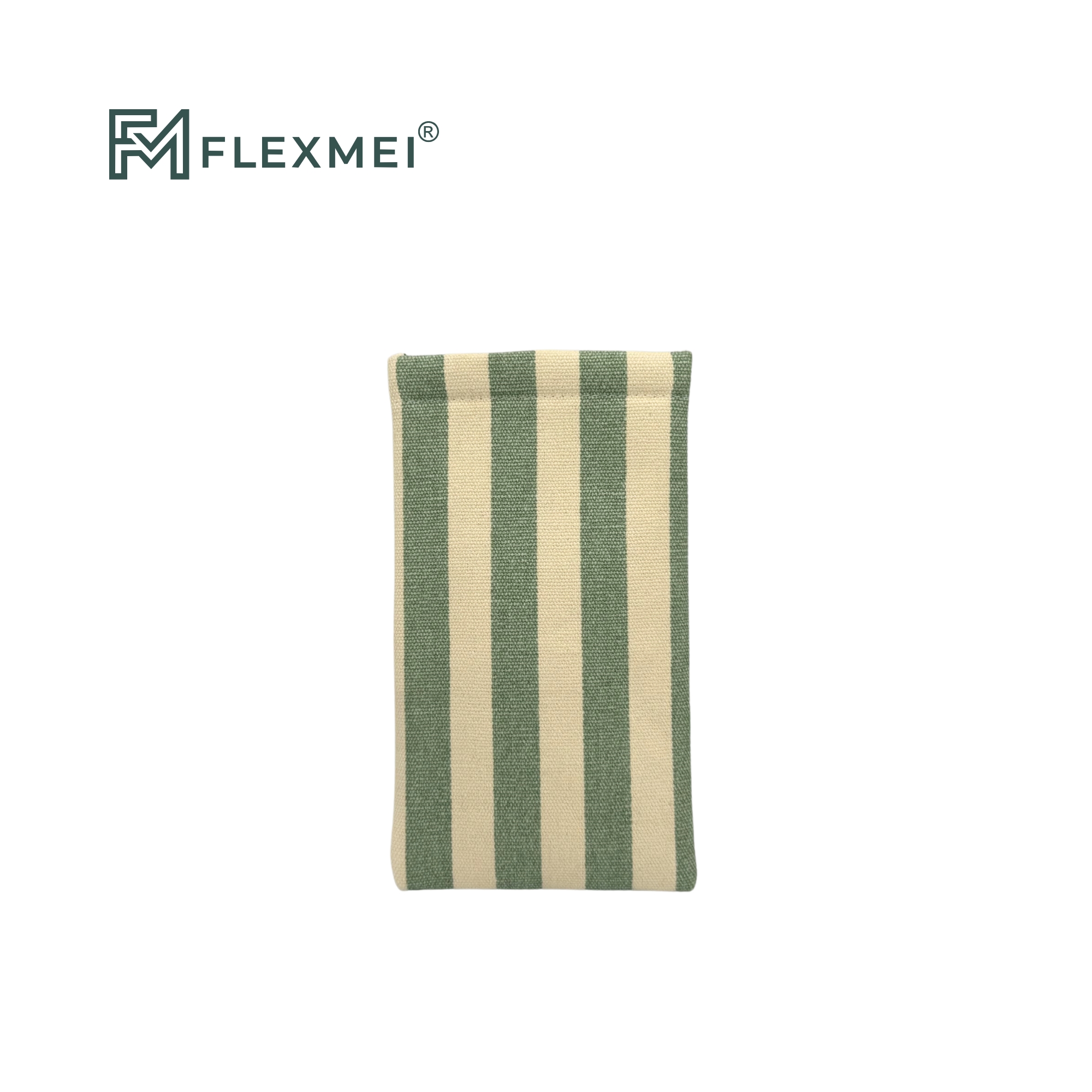 Striped Canvas Squeeze-Top Eyewear Pouch