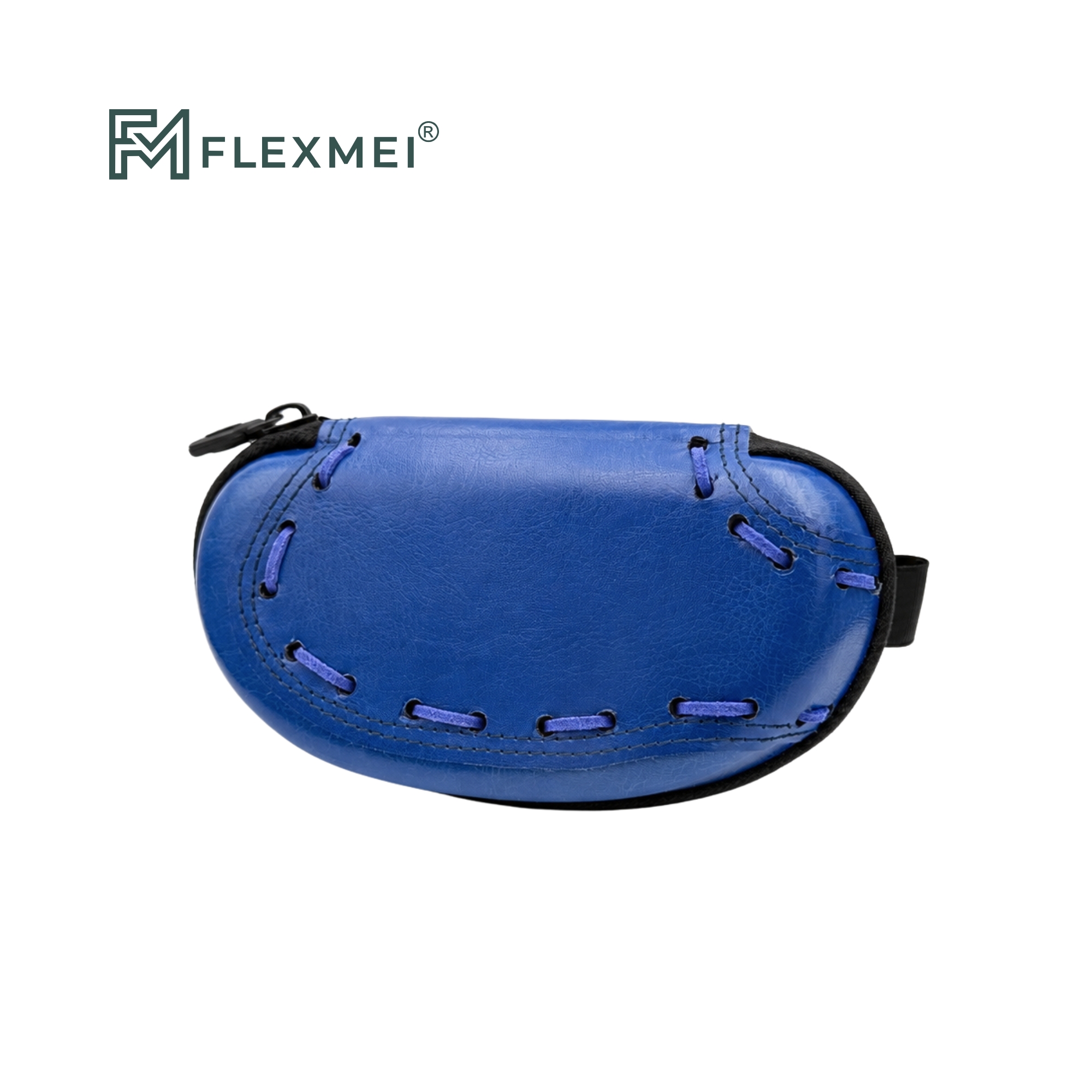 Hand-Laced Leather Eyewear Case-Blue