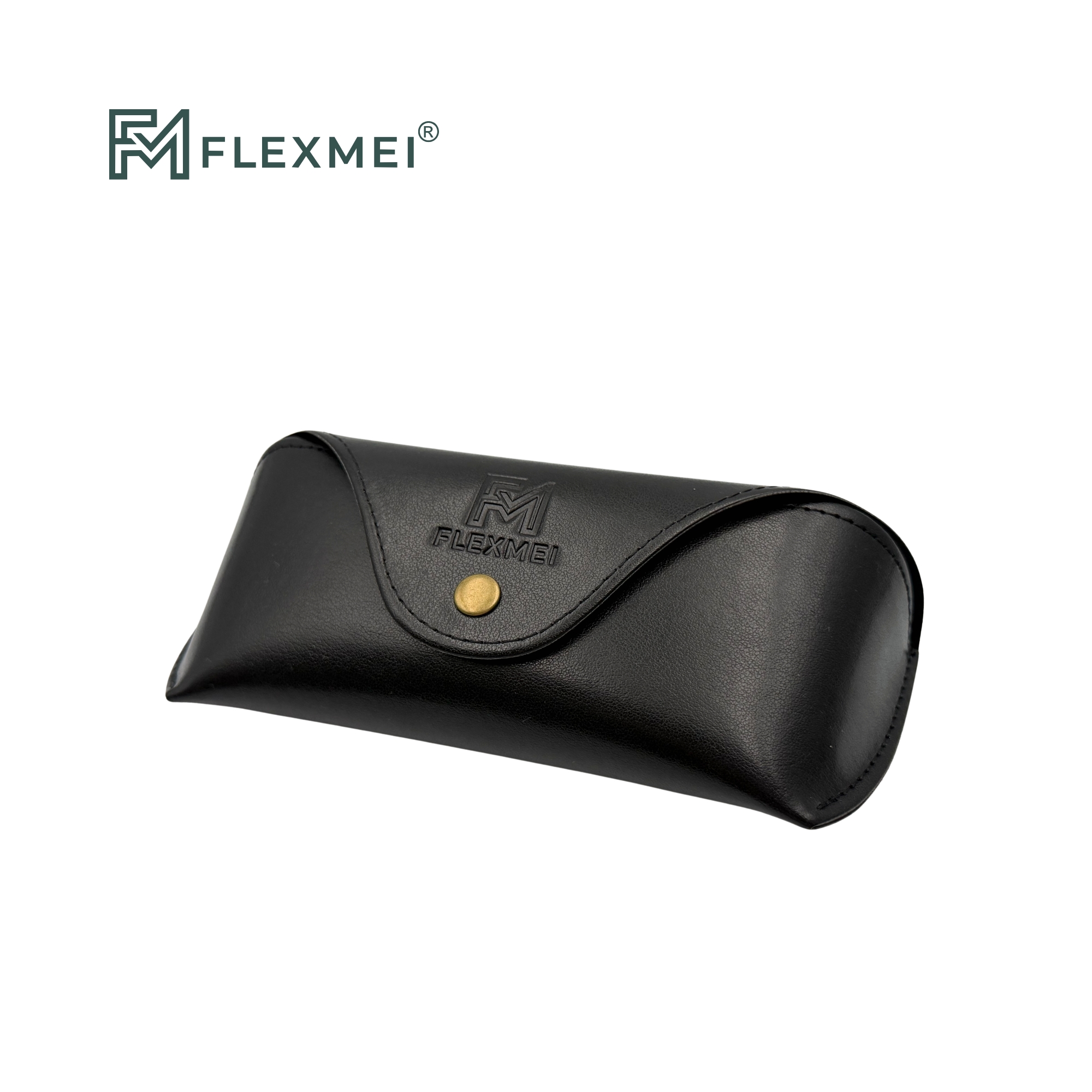 Vegan Leather Flap Eyewear Case-Black