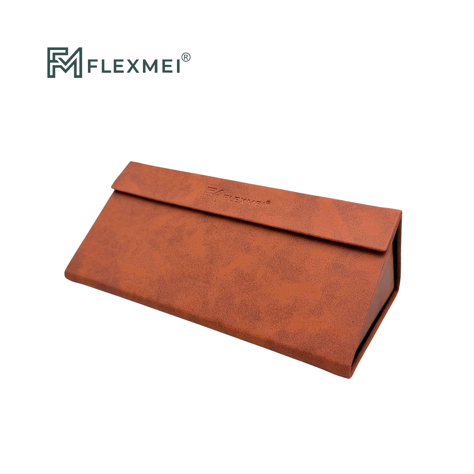 Recycled PU Folding Eyewear Case-Brown