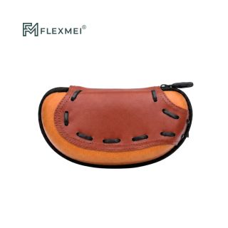 Hand-Laced Leather Eyewear Case-Brown