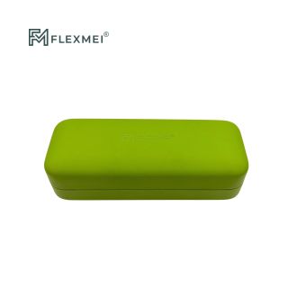 Rounded Oval PU Leather Eyewear Case-Grass Green