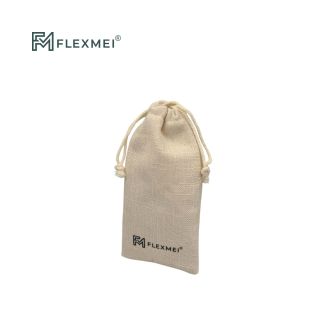 Natural Beige Linen Drawstring Pouch