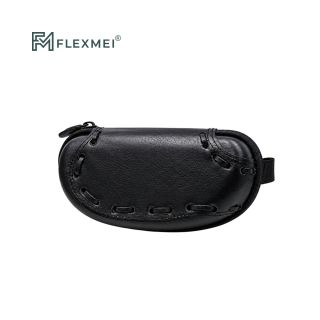Hand-Laced Leather Eyewear Case-Black