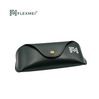 Vegan Leather Flap Eyewear Case-Dark Green