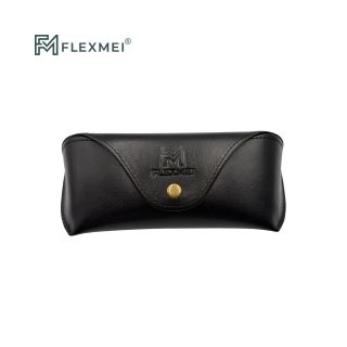 Vegan Leather Flap Eyewear Case-Black