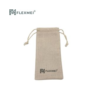 Natural Beige Linen Drawstring Pouch
