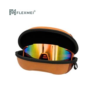 Hand-Laced Leather Eyewear Case-Brown