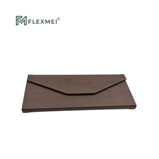 Wood-Grain Triangular Folding Eyewear Case