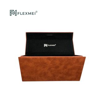 Recycled PU Folding Eyewear Case-Brown