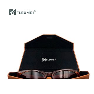 Wood-Grain Triangular Folding Eyewear Case